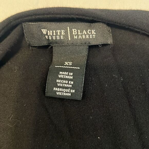 White House Black Market szXS black & white stripped long sleeve mini dress EUC - Picture 6 of 11